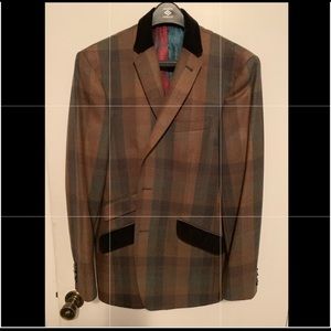Ted Baker Men’s Brown Plaid Blazer Size 40 Reg.